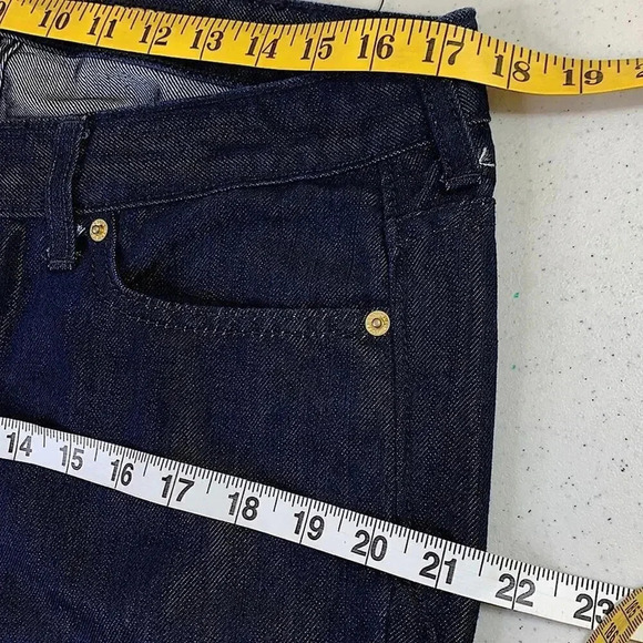 Express New Stella Boot Leg Embellished Denim Blue Waxed Jeans Sequins Size 12 - Picture 8 of 14